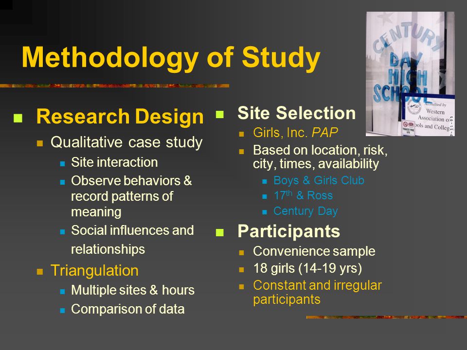 Case study site meaning