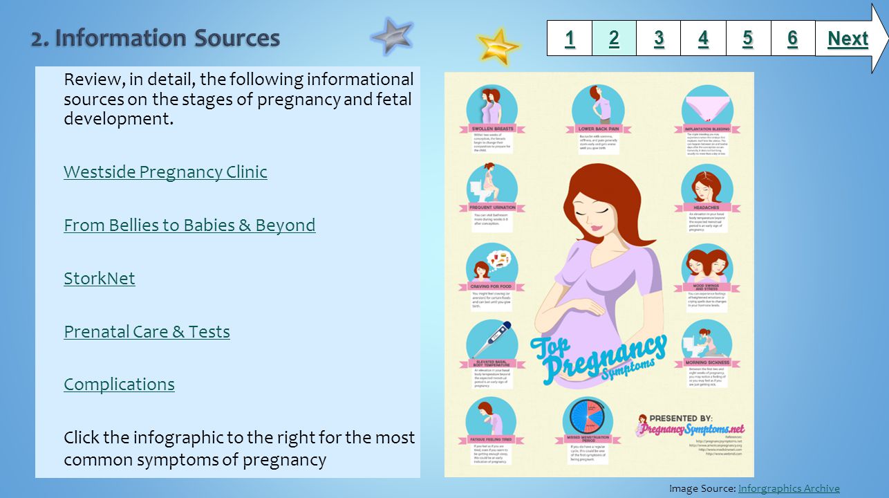 Review, in detail, the following informational sources on the stages of pregnancy and fetal development.