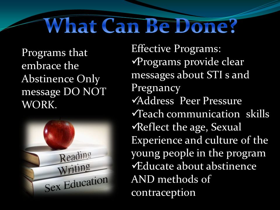 Programs that embrace the Abstinence Only message DO NOT WORK.