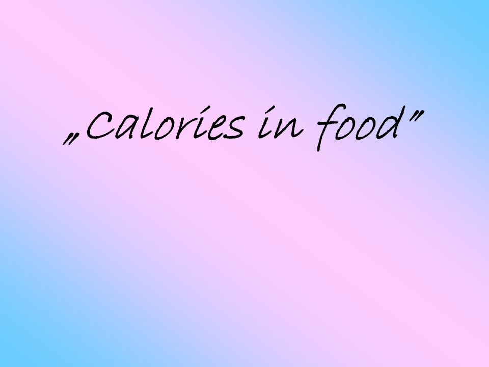 „Calories in food