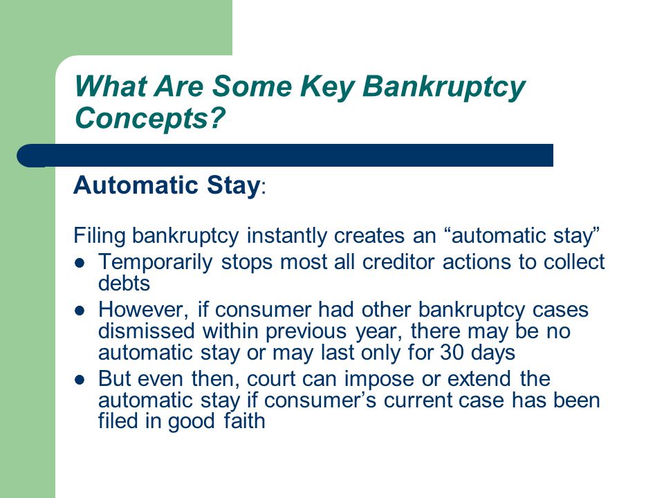 What Are Some Key Bankruptcy Concepts.