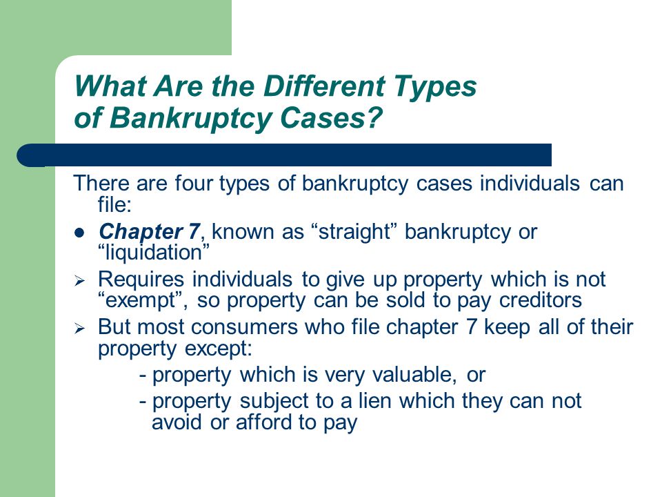 What Are the Different Types of Bankruptcy Cases.