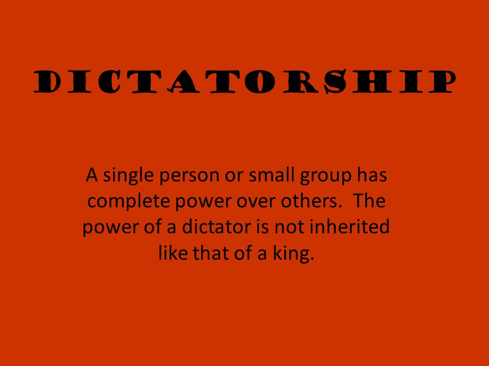 Dictatorship 