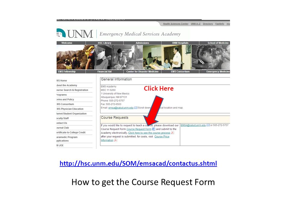 How to get the Course Request Form Click Here