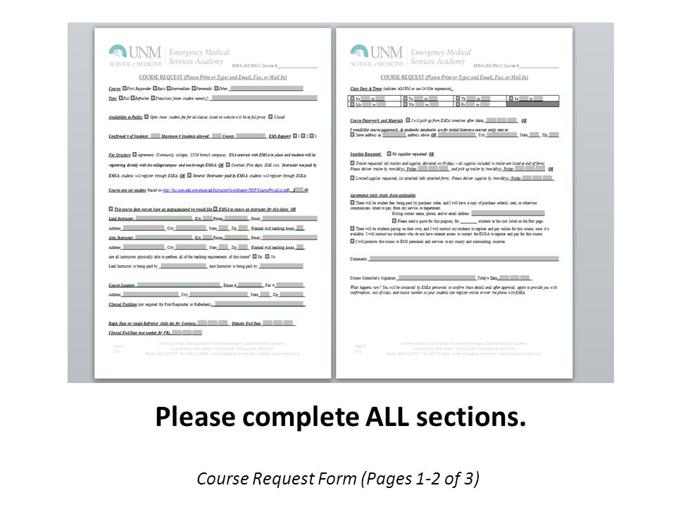 Course Request Form (Pages 1-2 of 3) Please complete ALL sections.