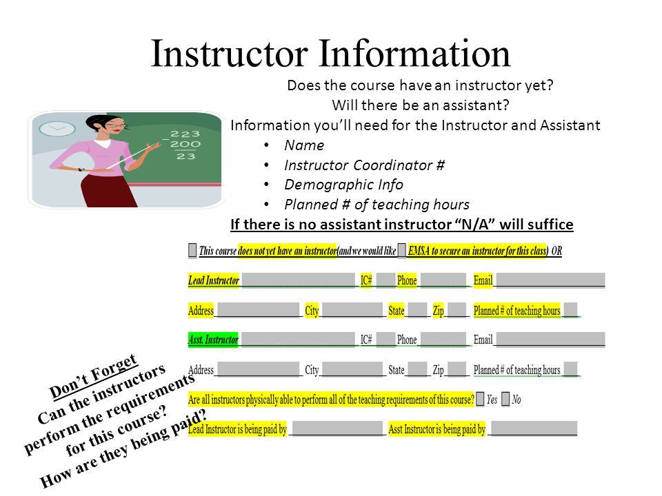 Instructor Information Does the course have an instructor yet.