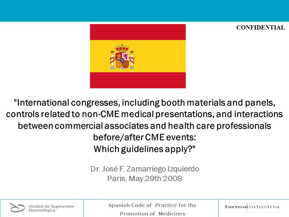 spanish code of practice for the promotion of medicines confidential