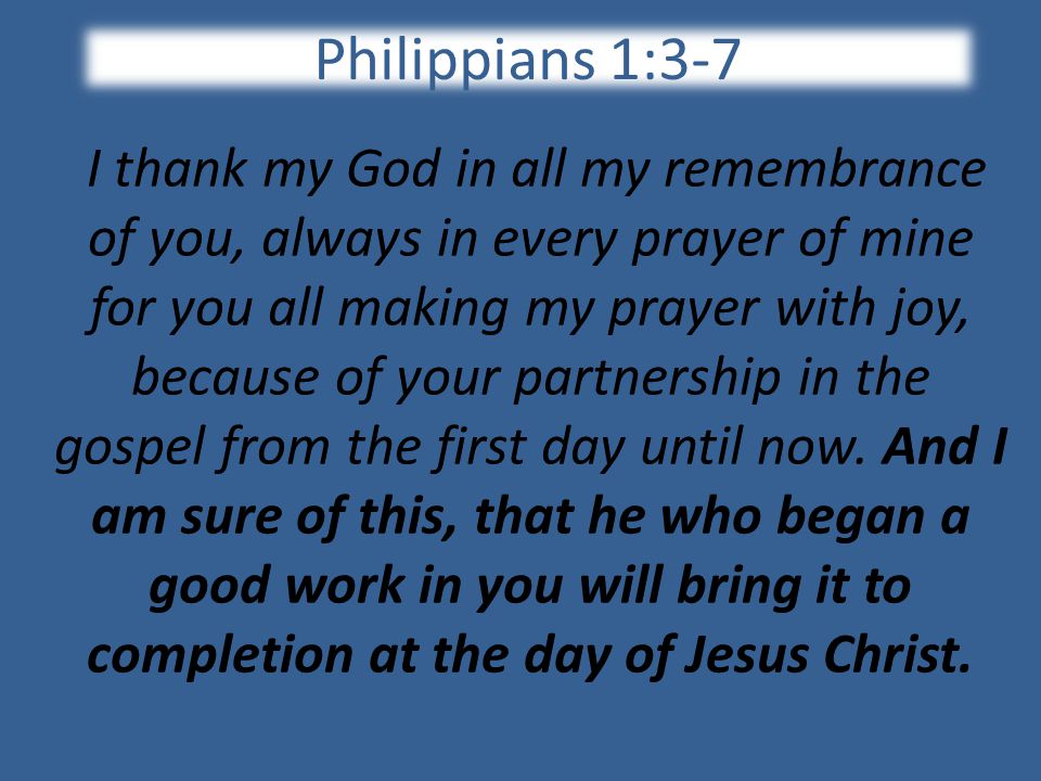 Philippians 1:3-7
