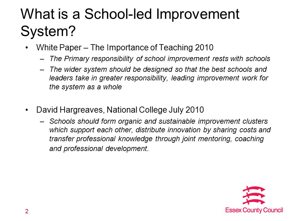 What is a School-led Improvement System.