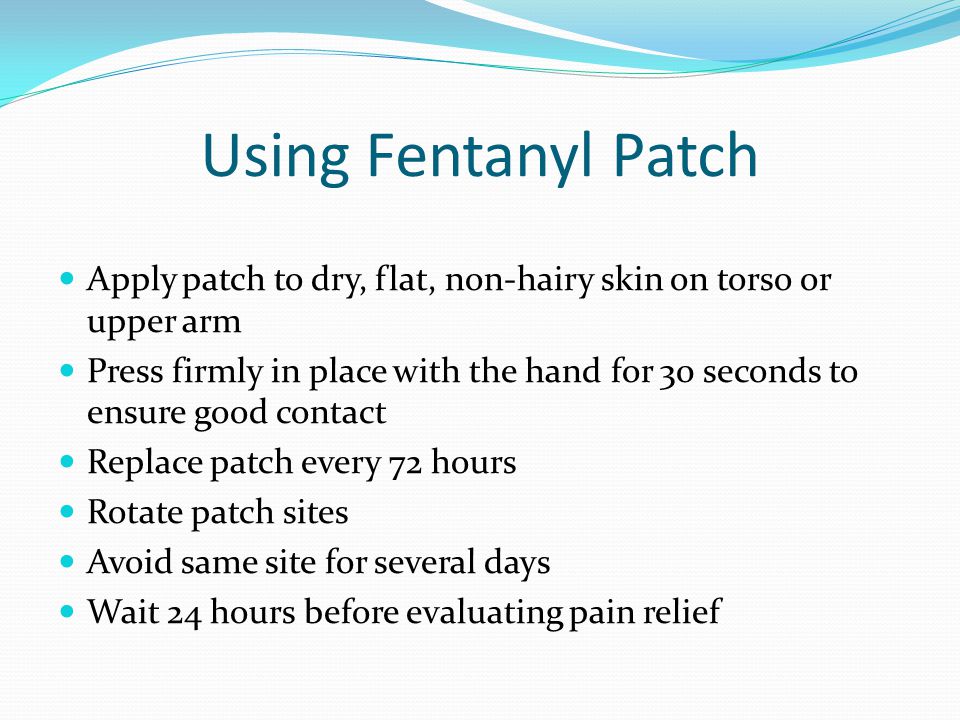 Fentanyl Patch Placement Chart