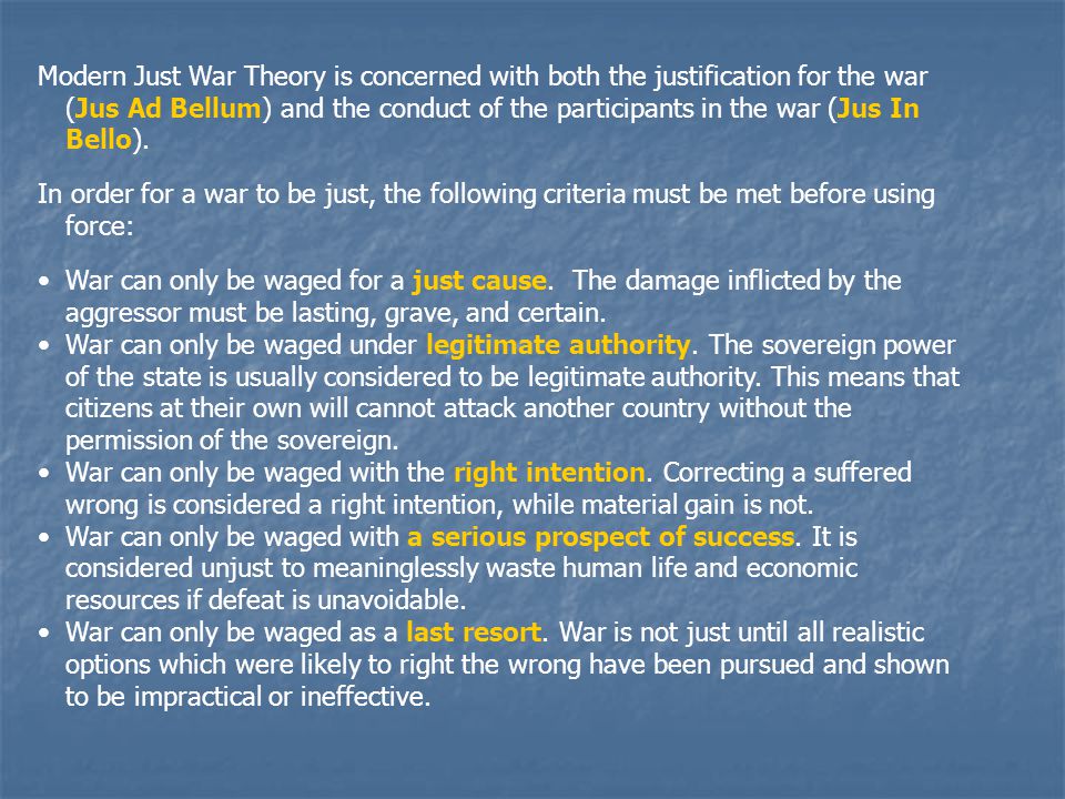 Just war theory homework help