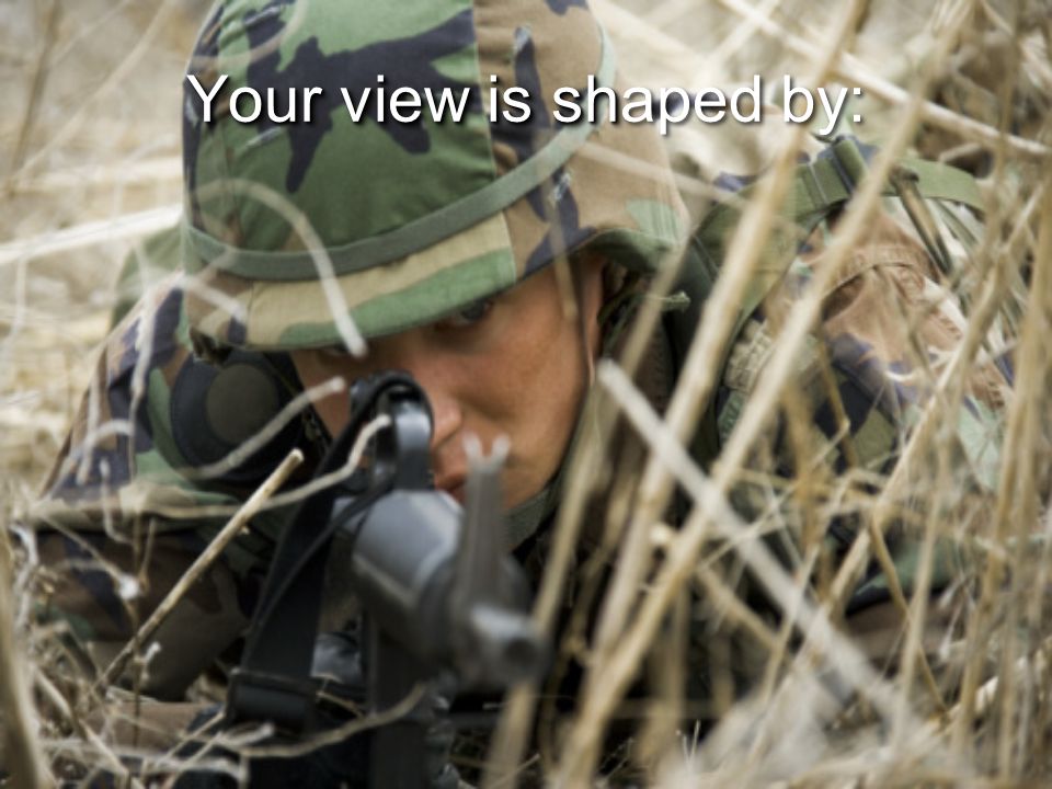 Your view is sh Your view is shaped by: