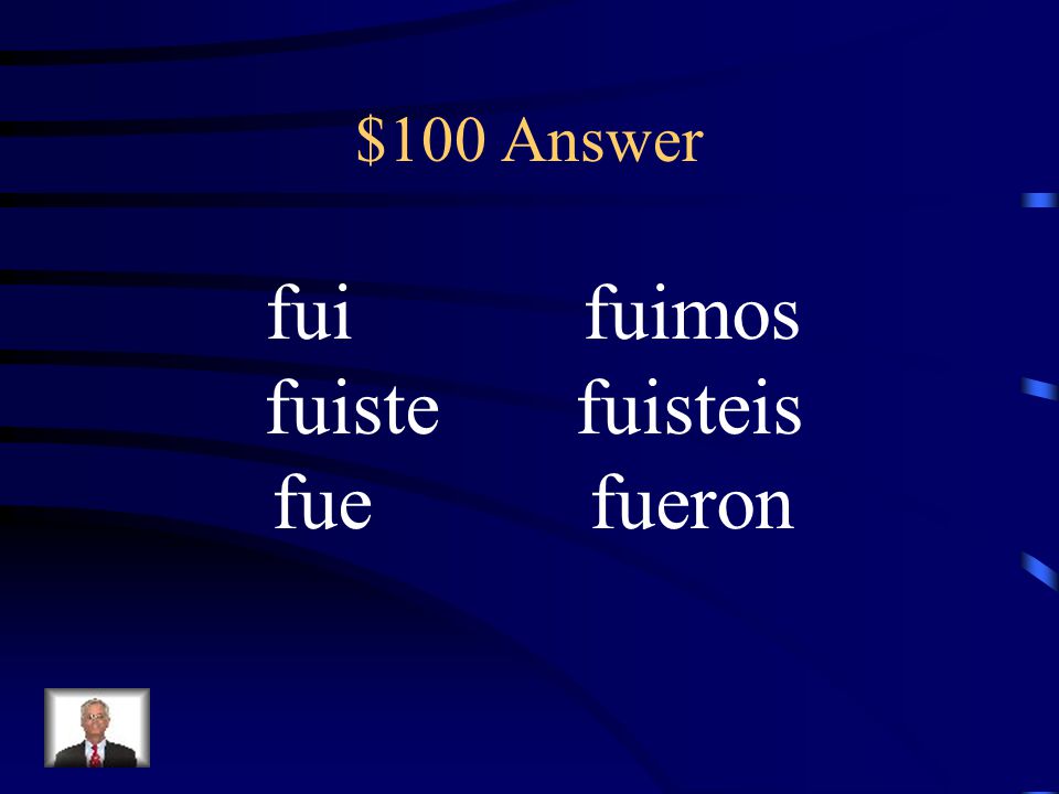 $100 Question Conjugate ser