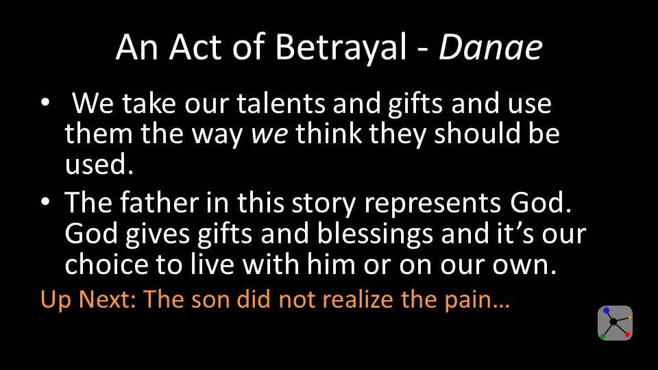 An Act of Betrayal - Danae We take our talents and gifts and use them the way we think they should be used.