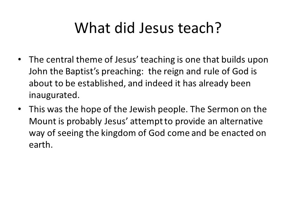 What did Jesus teach.