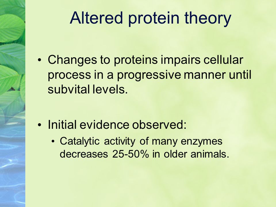 Changes to proteins impairs cellular process in a progressive manner until subvital levels.