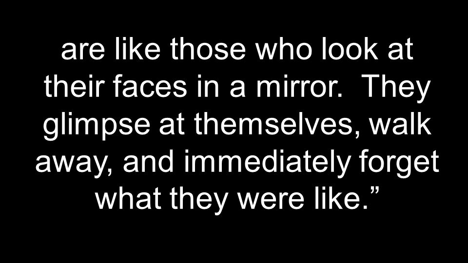 are like those who look at their faces in a mirror.