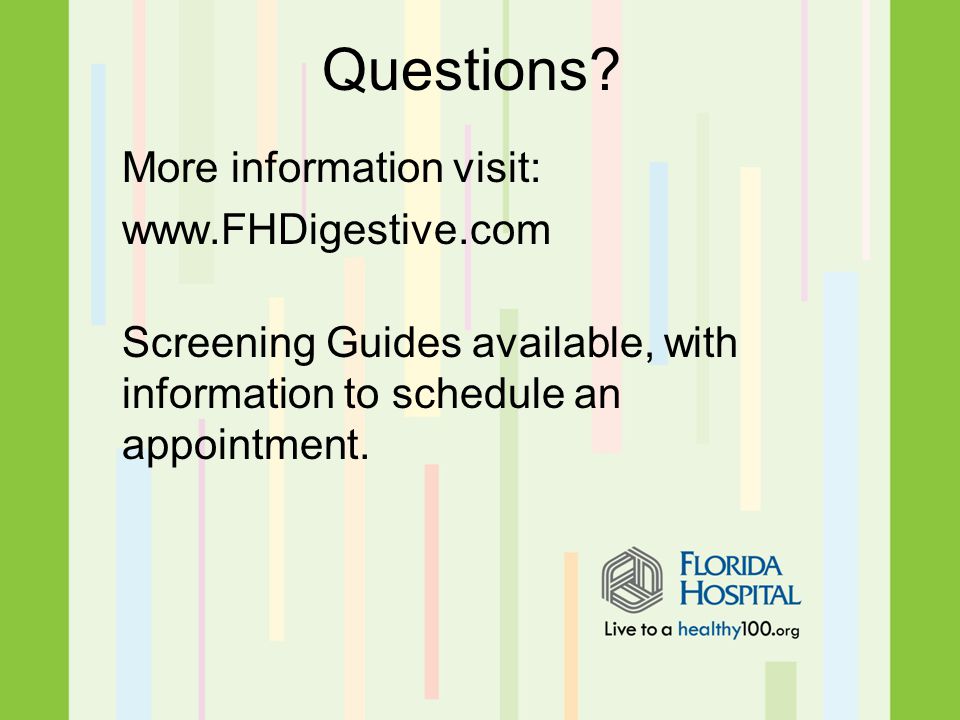 More information visit:   Screening Guides available, with information to schedule an appointment.