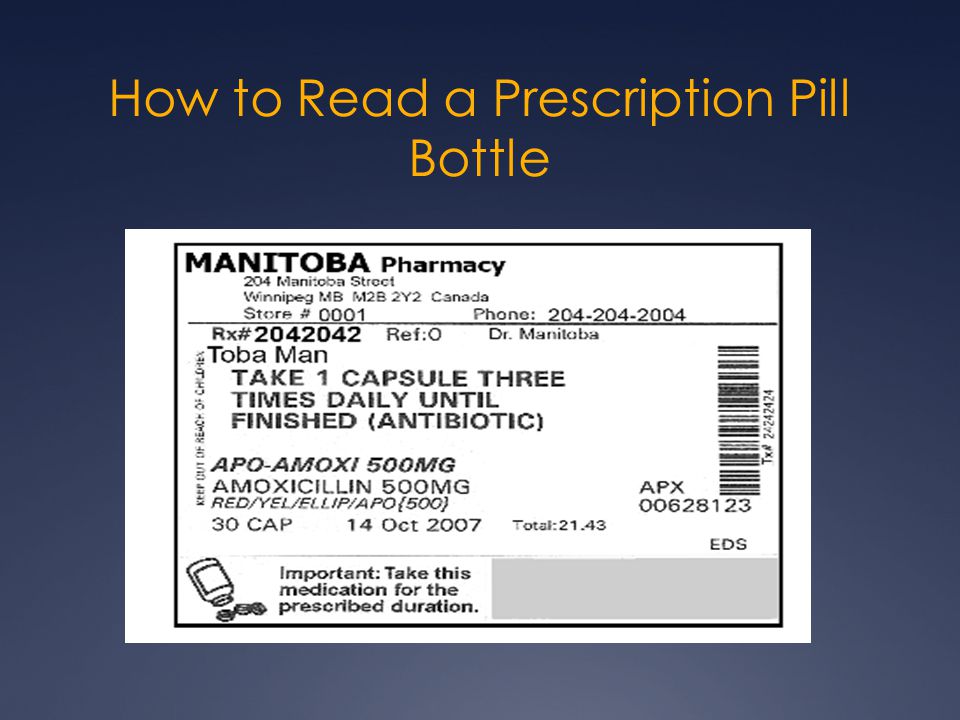 How to Read a Prescription Pill Bottle