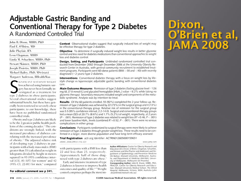 Dixon, O’Brien et al, JAMA 2008