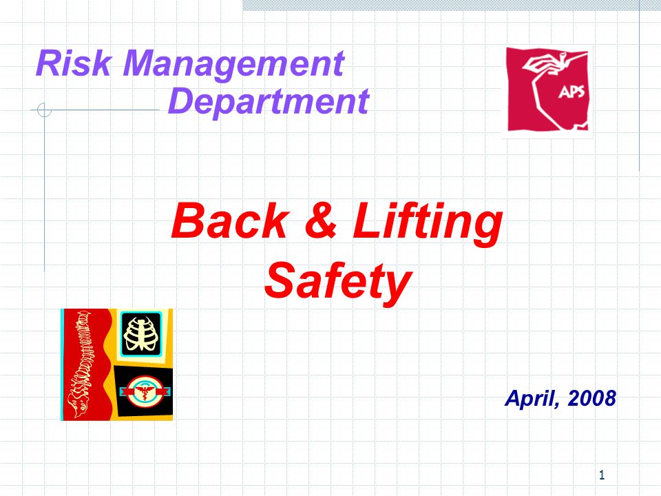 1 Risk Management Department Back & Lifting Safety April, 2008