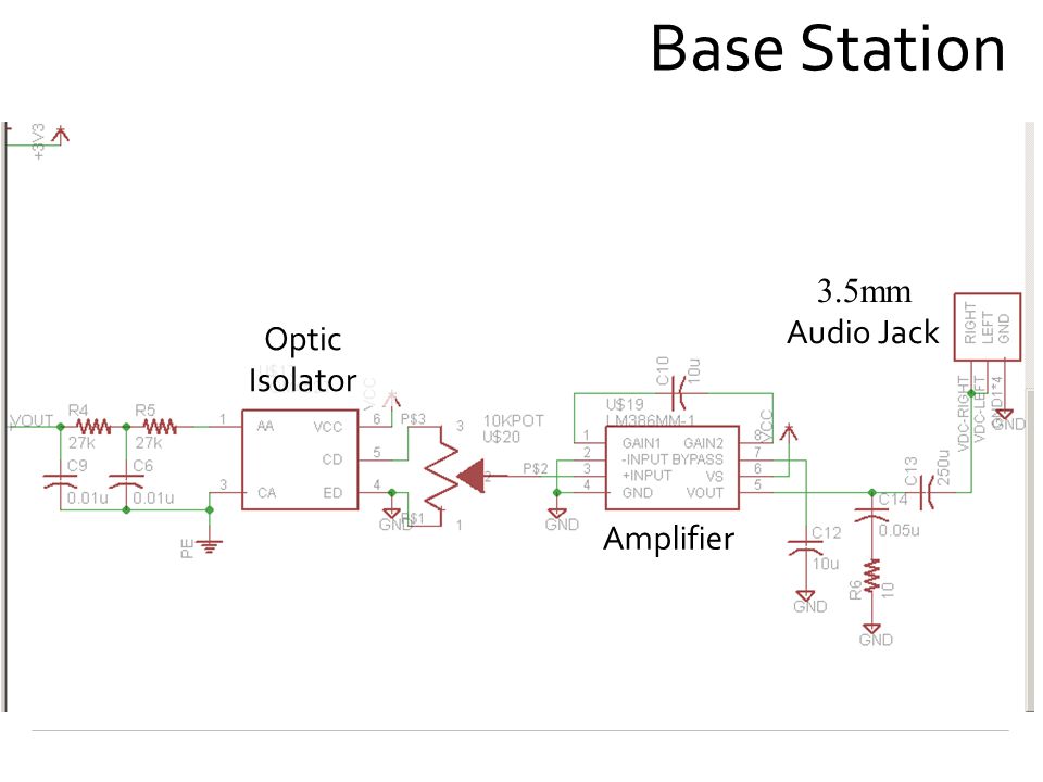 Base Station Optic Isolator Amplifier 3.5mm Audio Jack