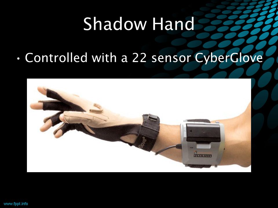 Shadow Hand Controlled with a 22 sensor CyberGlove