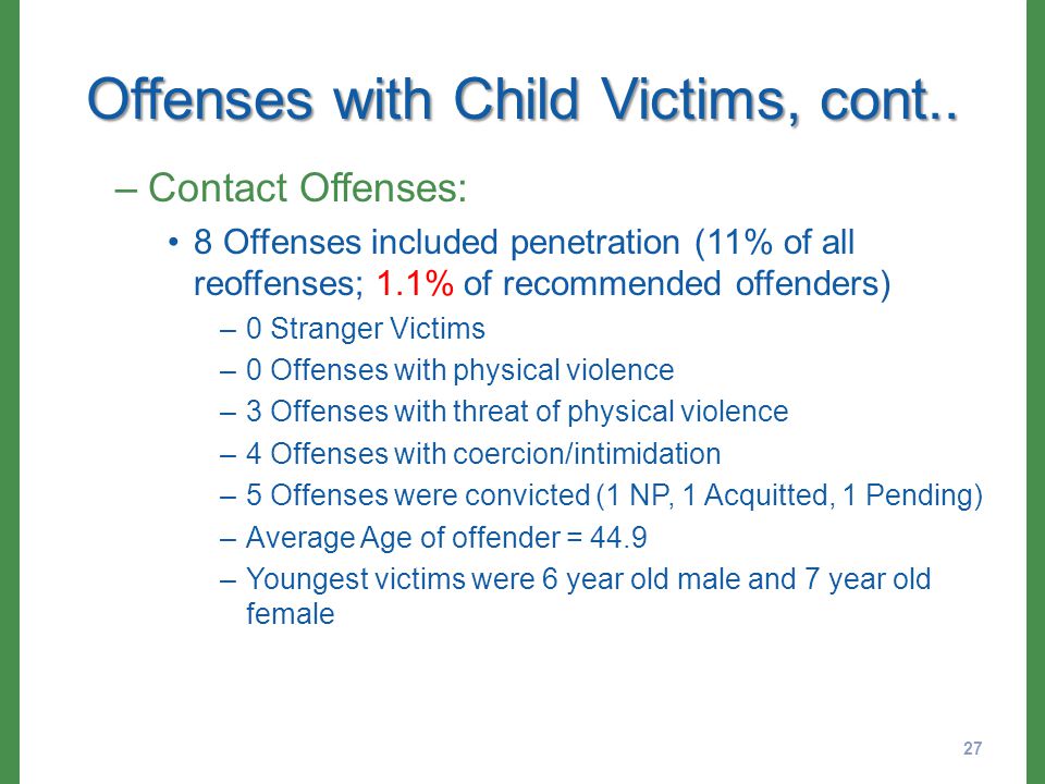 Offenses with Child Victims, cont..