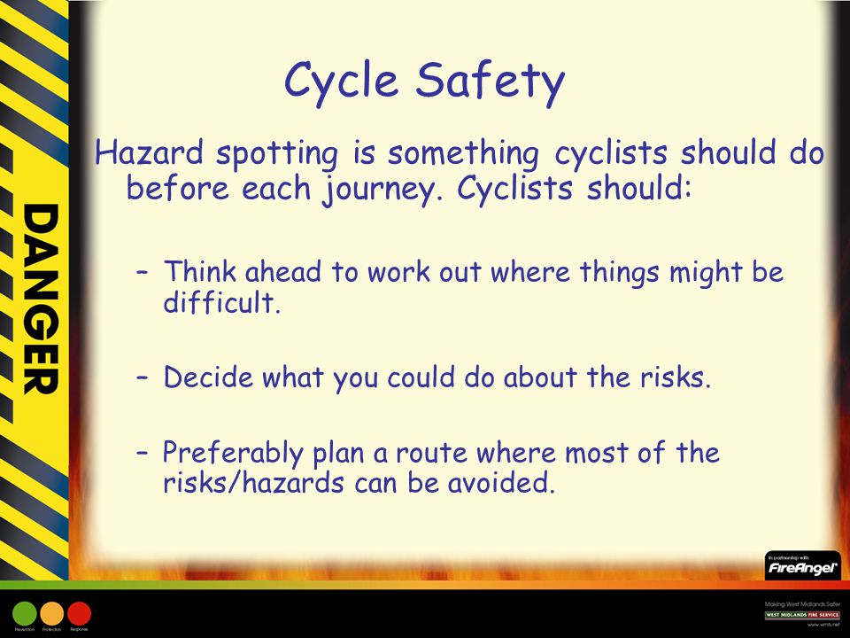 Cycle Safety Hazard spotting is something cyclists should do before each journey.