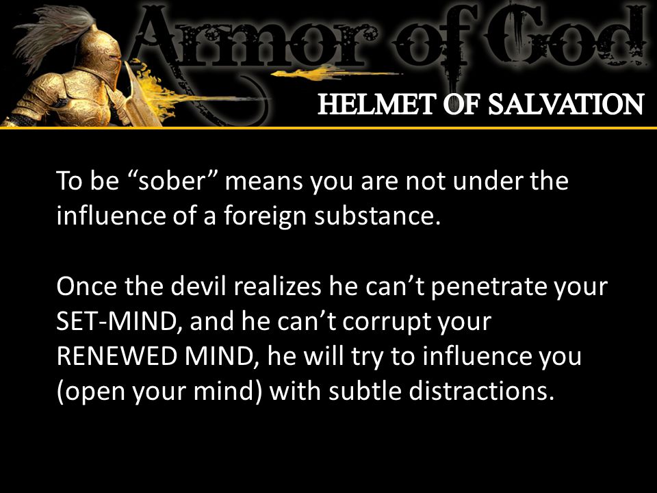 To be sober means you are not under the influence of a foreign substance.