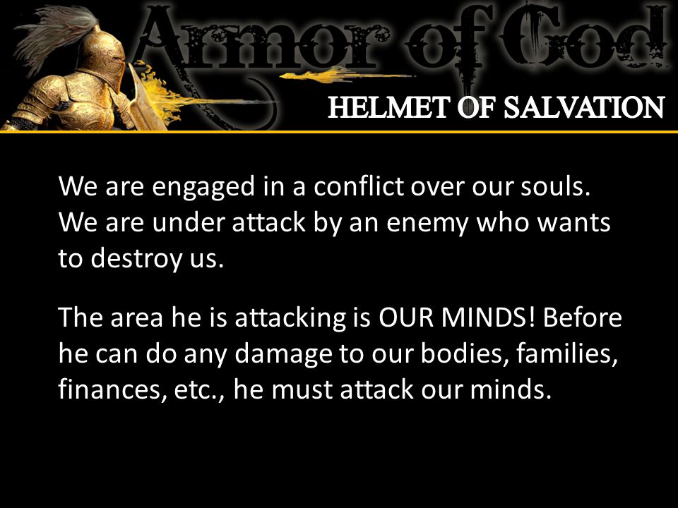 We are engaged in a conflict over our souls.