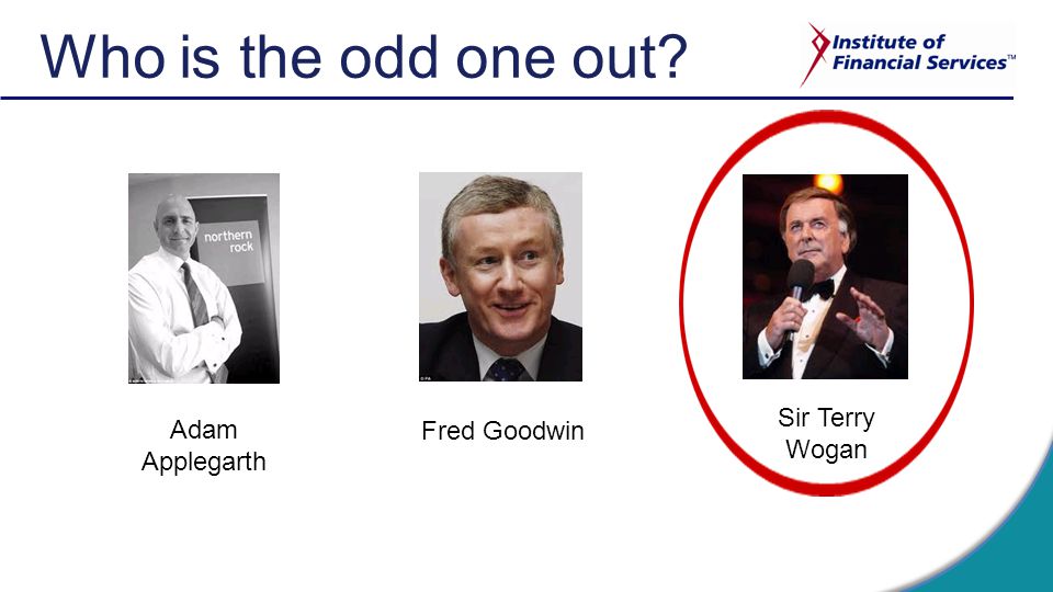 Who is the odd one out Adam Applegarth Fred Goodwin Sir Terry Wogan