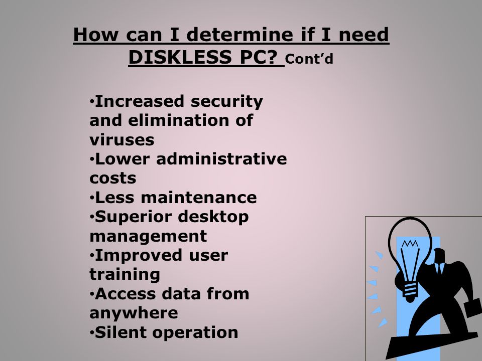 Introduction to DISKLESS PC How to beat the high cost of computing. - ppt  download