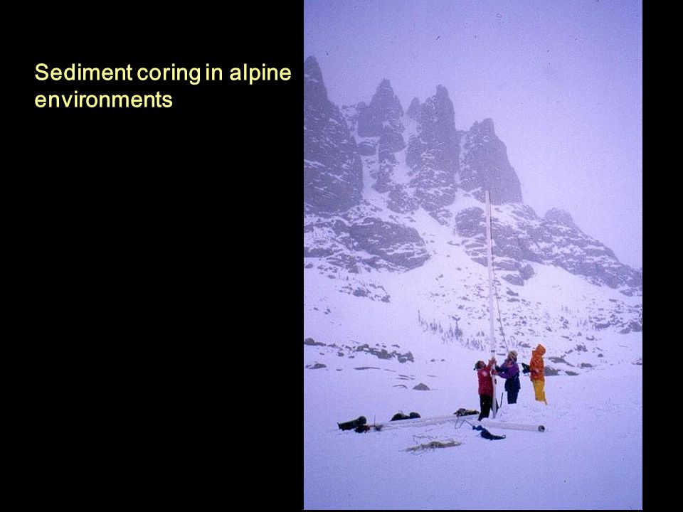 Sediment coring in alpine environments