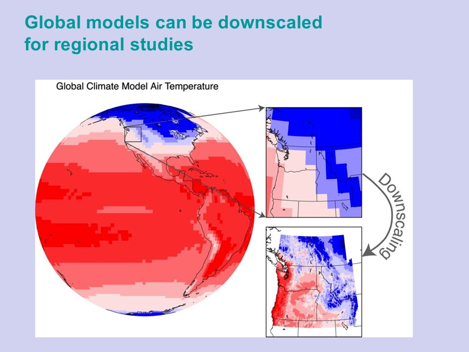 Global models can be downscaled for regional studies