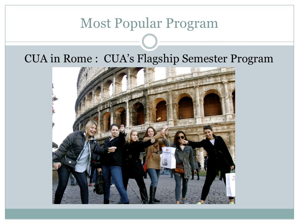 Most Popular Program CUA in Rome : CUA’s Flagship Semester Program