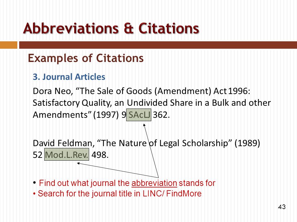 Examples of Citations 3.