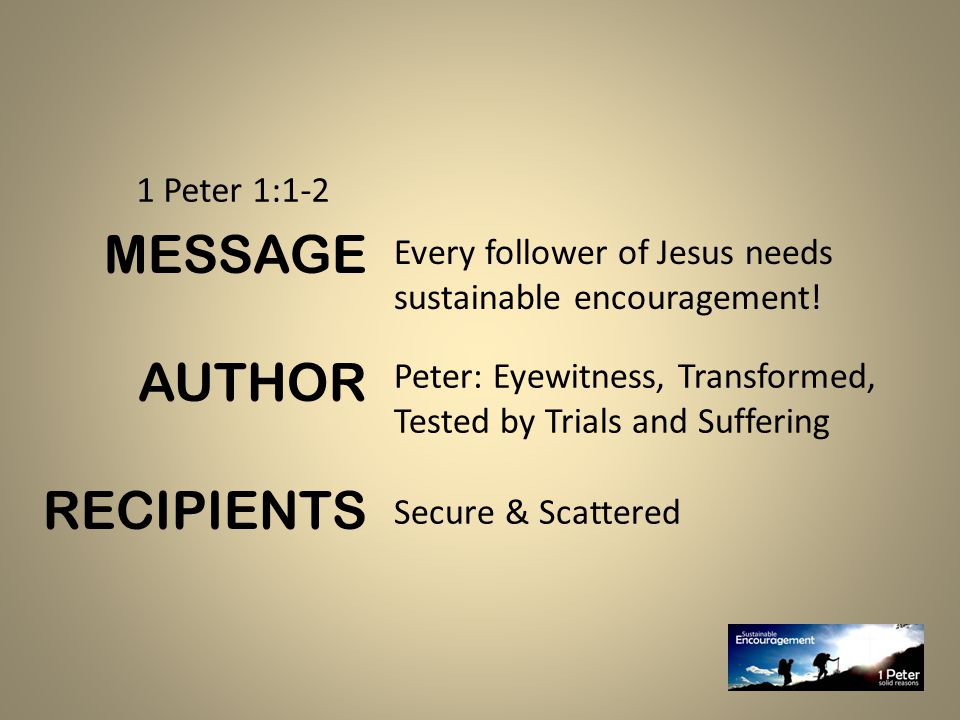 Every follower of Jesus needs sustainable encouragement.