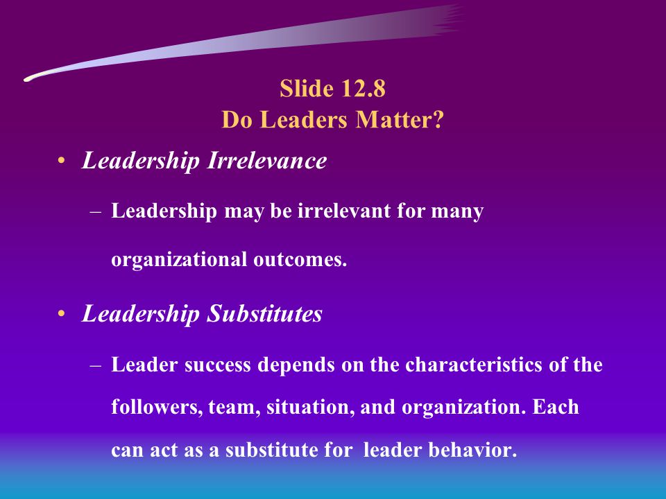 Slide 12.8 Do Leaders Matter.
