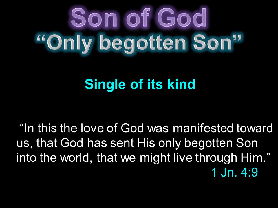 In this the love of God was manifested toward us, that God has sent His only begotten Son into the world, that we might live through Him. 1 Jn.
