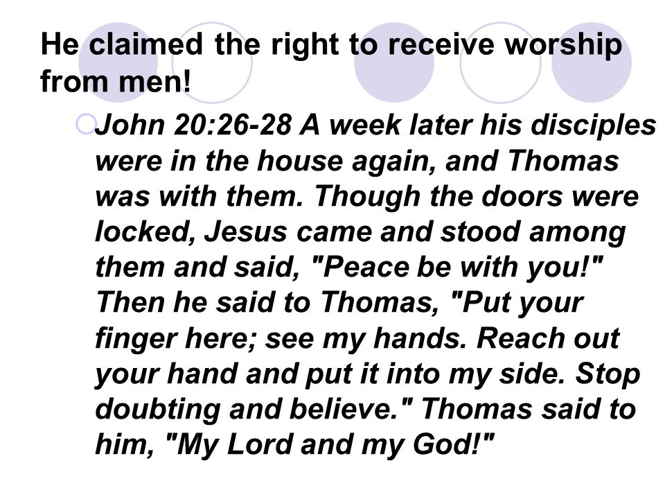 He claimed the right to receive worship from men.