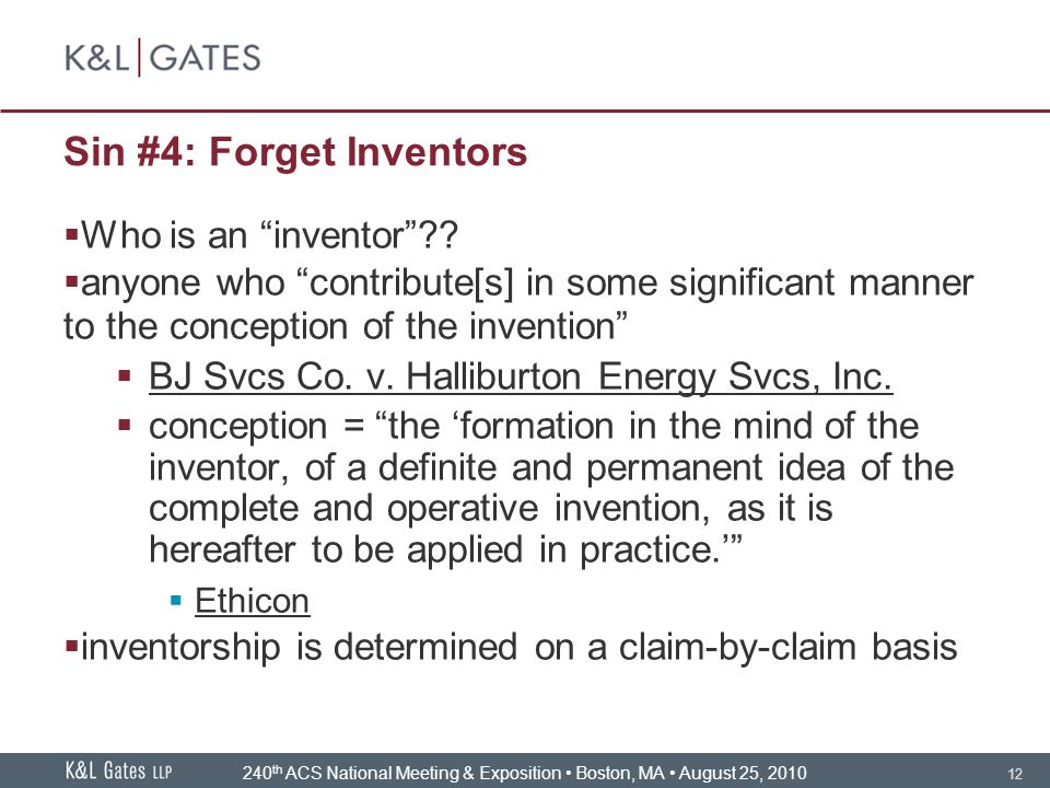 12 Sin #4: Forget Inventors  Who is an inventor .