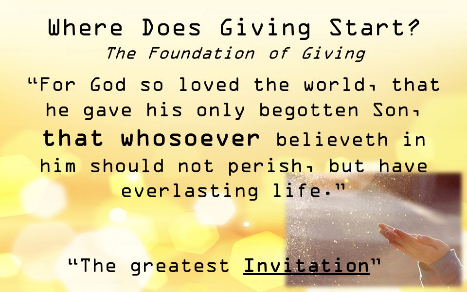 Where Does Giving Start.