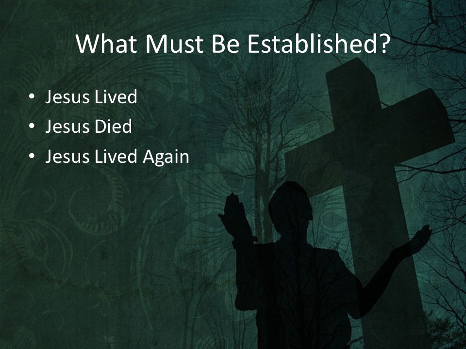 What Must Be Established Jesus Lived Jesus Died Jesus Lived Again