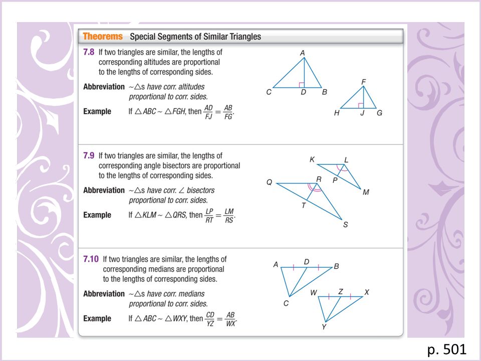 7 5 Parts Of Similar Triangles You Learned That