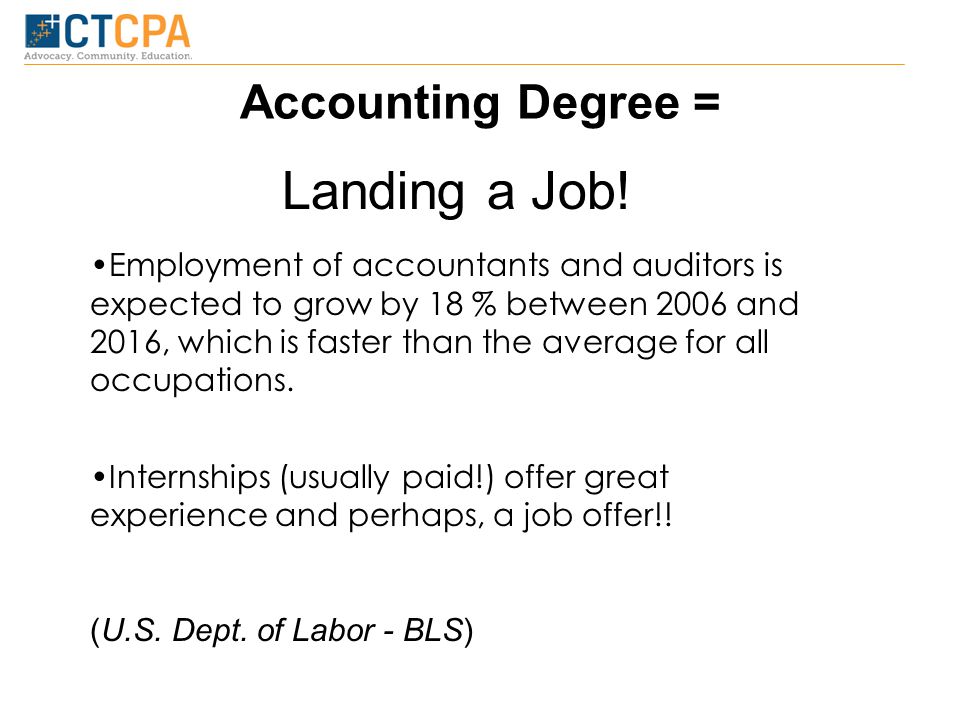Accounting Degree = Landing a Job.