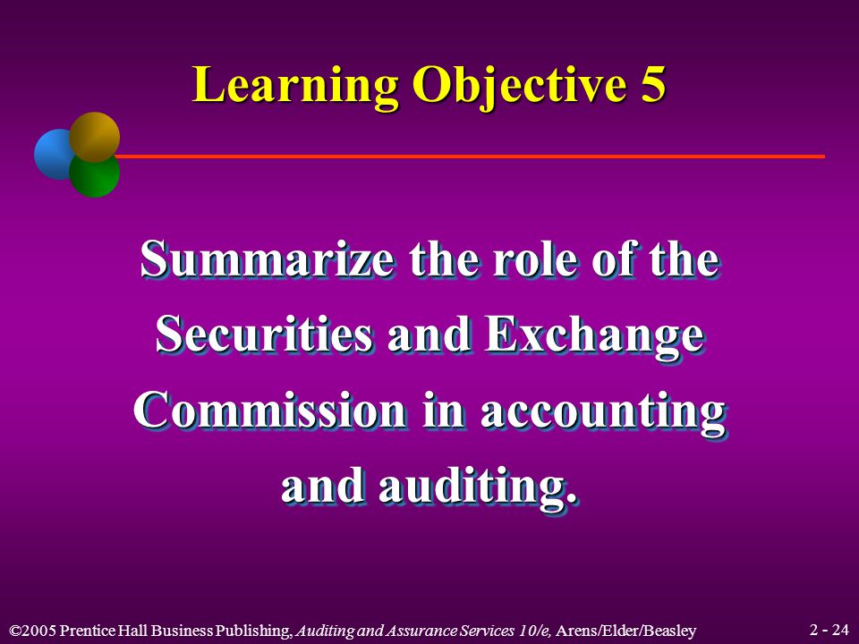 ©2005 Prentice Hall Business Publishing, Auditing and Assurance Services 10/e, Arens/Elder/Beasley Sarbanes-Oxley Act SEC PCAOB (5 members)