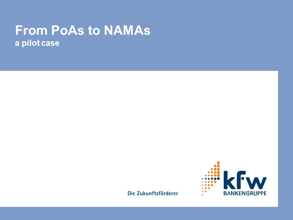 From PoAs to NAMAs a pilot case