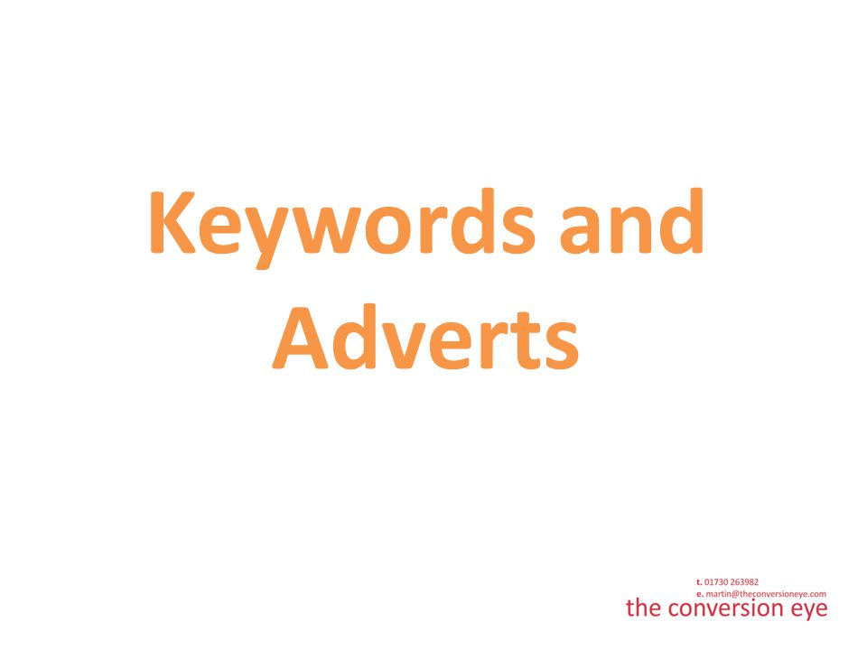 Keywords and Adverts