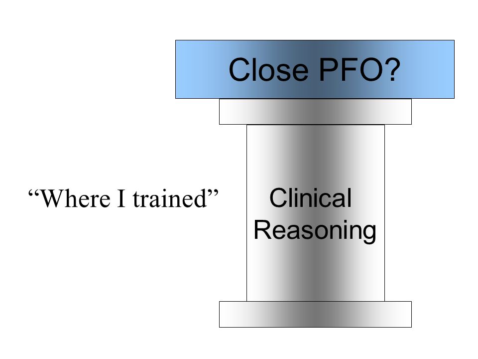 Clinical Reasoning Close PFO Where I trained